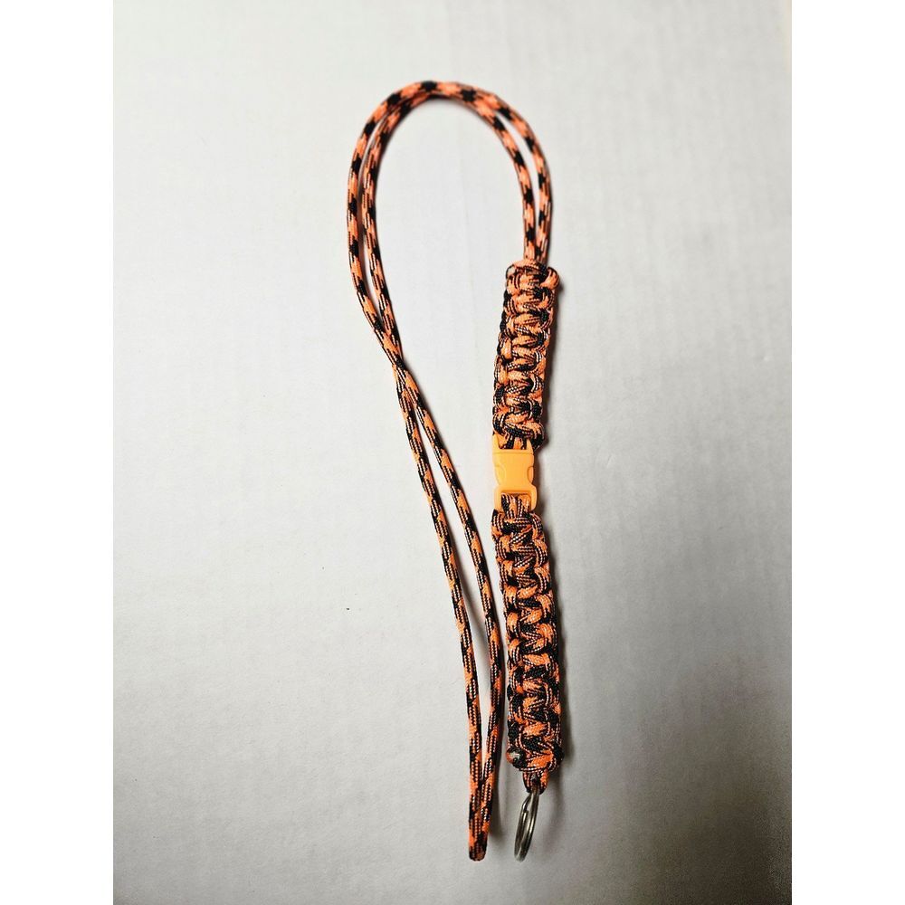 Paracord Keychain Lanyard Orange‎ and Black New